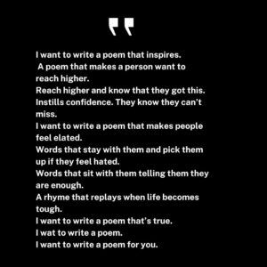 I Want to Write a Poem